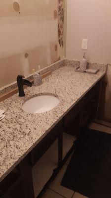 Vanity done by Youngs Marble and granite countertop Express