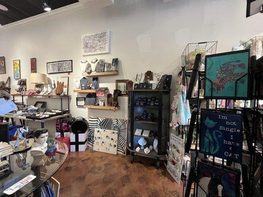 Our shop is full of unique and interesting artwork, jewelry, ceramics, home decor, and much more.