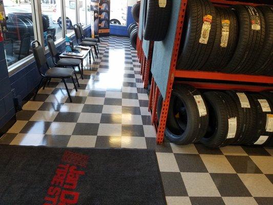 We recently updated the floors in our customer lounge and sales area!