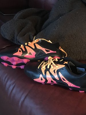 Ashley's pride and joy-new cleats.