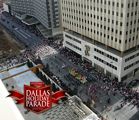 Birds-eye view of the Dallas Holiday Parade!