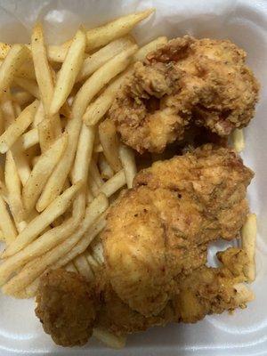 Chicken and fries