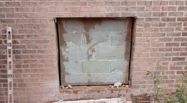 Cut out brick wall for a new window