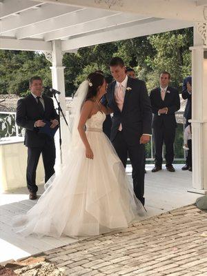 On the dock during ceremony