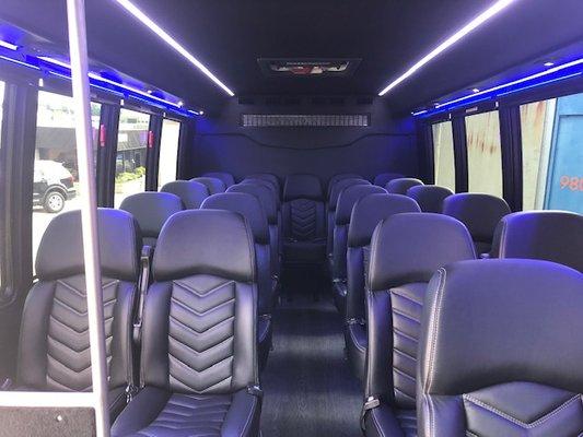 The inside of one of our mini buses!!