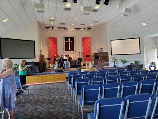 Inside the church