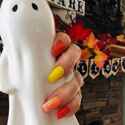 #gelpolish #acrylicnails #nailart #glitternails #murrietanail #temeculanail #Halloween