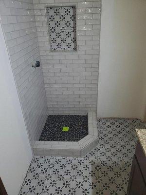 Black and white tiles are bold and stylish and are perfect for small bathrooms!