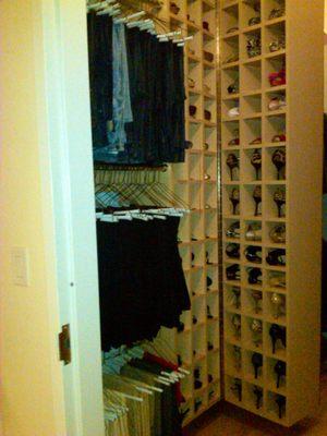 Triple Hanging Pants with Swing Unit for 72 pairs of shoes.