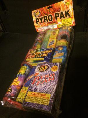 Our "Pyro Pak", of "Safe & Sane" (legal) fireworks, which we purchased for family 4th of July gathering.