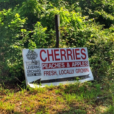 Signage By The Road: Levering Orchard