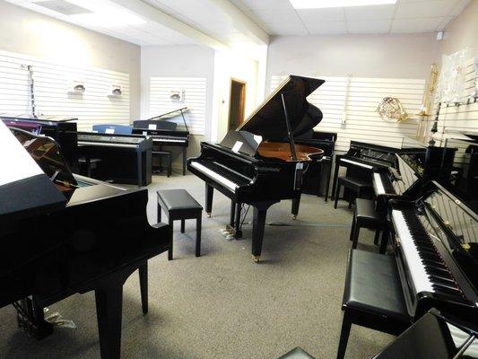 Yamaha pianos at Jerry's Instrument Shop