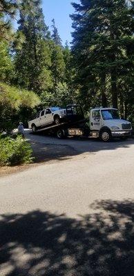 Towing my Ford F350 home from camping