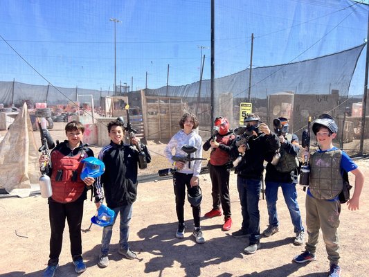 The boys at my sons birthday party having a blast.