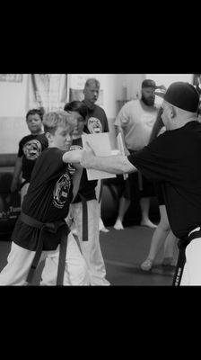 One of our brown belts board breaking.