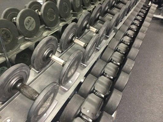 Dumbbells are in need of grip repairs.