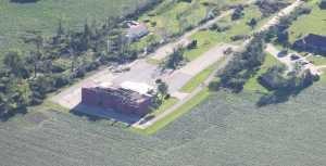 Ariel View of damaged theater