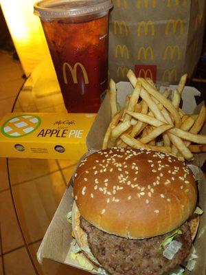 Big Mac combo, sweet tea and apple pie