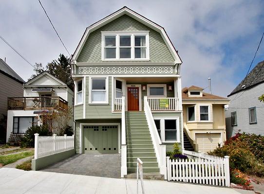 Noe Valley home was raised 2-1/2 feet. Facade and interior completely remodeled.