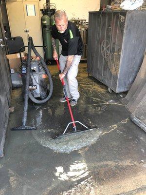 Our SERVPRO team in action during a commercial restoration!