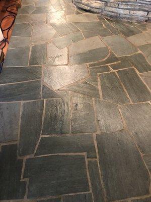 Slate floor after cleaning