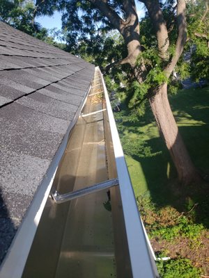 Second story gutters without gutter gaurds.