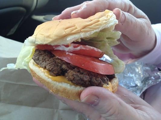 A very, very good cafe style Cheeseburger - patty is hand formed, and very tasty.