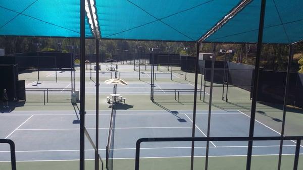 9 tennis courts