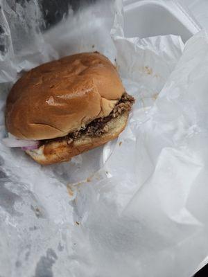 Chopped brisket sandwich