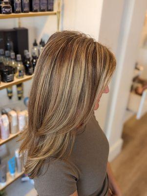 Warm blonde highlights