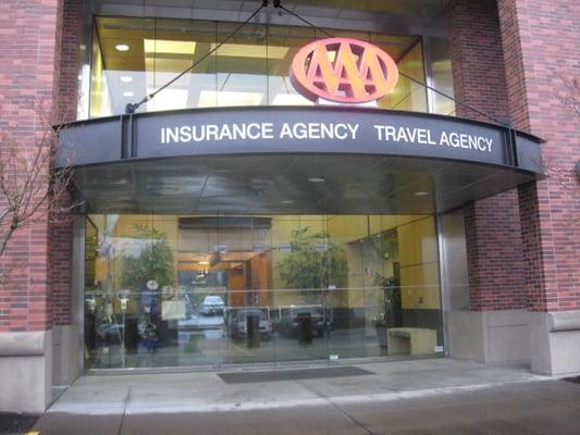 The entrance to the office building, shared with other tenants.