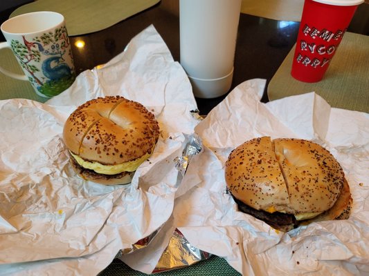 sausage egg and cheese bagel