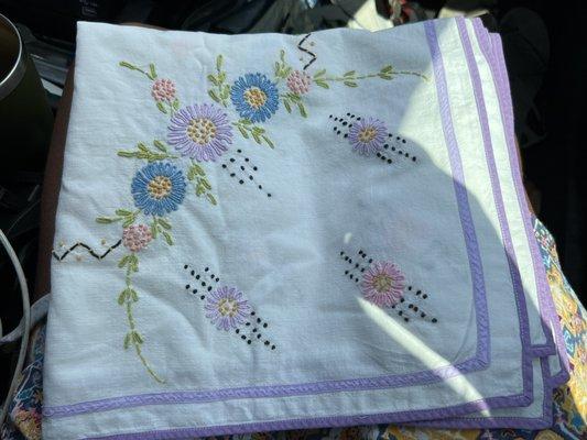 Vintage handmade & embroidered textile/ tablecloth. $2.44