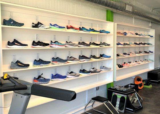 The shoe wall at our store located at 1601 Tower Grove Ave, St. Louis, MO 63110