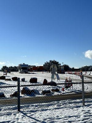 Looking towards parking area