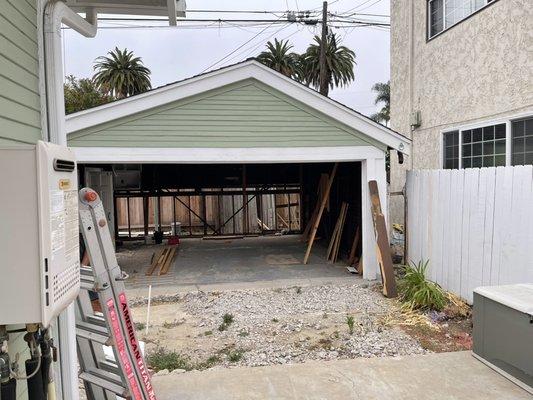 Garage demolished before