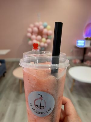 Cheers to a wonder Strawberry Slushy at Le Dessert Lab in Richmond.