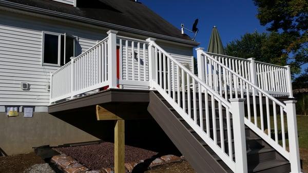 14' X 20' Composite Deck And PVC Rails.