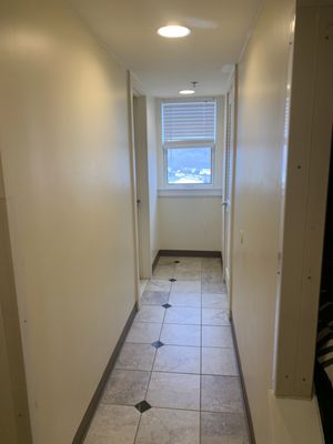 first floor hallway -bathroom and storage closet