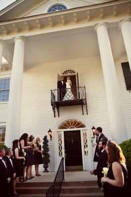 Introduction of the bride and groom from the balcony, www.DuncanEstate.com, www.Facebook.com/Duncan.Estate.SC