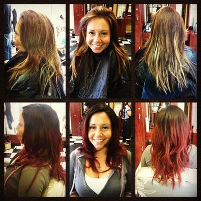 chocolate brown and red ombre by: Nicci