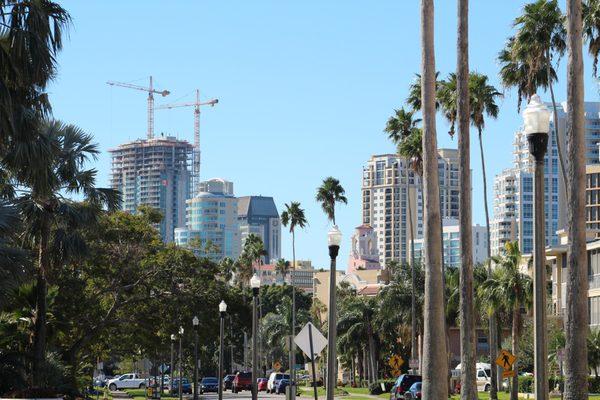 Looking south to Downtown St. Petersburg