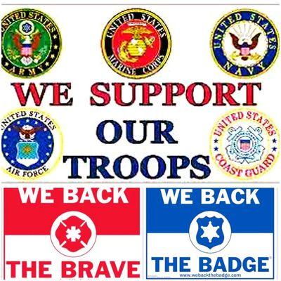 15% Off /No Tax
We Proudly Support our Troops, Police and Firemen with the Discount that doesn't Expire.
Thanks you for your Service.