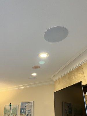 Installation of Sonos surround sound Speakers inside ceiling, removal of bose speakers