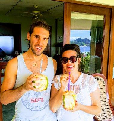 Drinking Coconut Juice