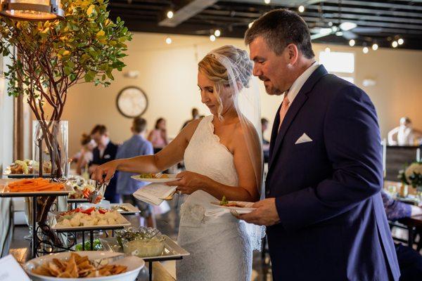 buffet at pop-up wedding