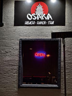 An open sign