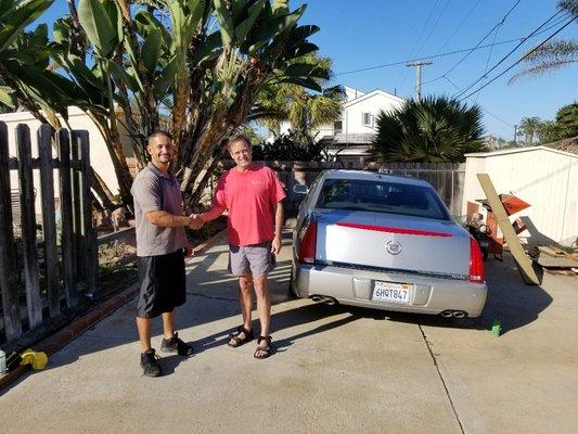 Detailing at sunset cliffs getting this clients car ready to sale