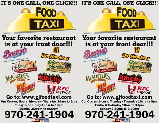 Have you seen these flyers around town! Order today, to get some of your favorite restaurants delivered to your door!