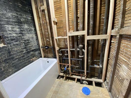 bathroom plumbing repair.